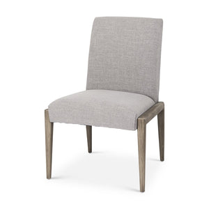 Mercana Palisades Armless Dining Chair - Elegant Upholstered Comfort with Solid Wood Frame for Stylish Dining Gray Fabric | Brown Wood 69824