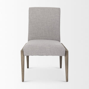 Mercana Palisades Armless Dining Chair - Elegant Upholstered Comfort with Solid Wood Frame for Stylish Dining Gray Fabric | Brown Wood 69824