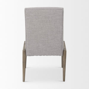 Mercana Palisades Armless Dining Chair - Elegant Upholstered Comfort with Solid Wood Frame for Stylish Dining Gray Fabric | Brown Wood 69824
