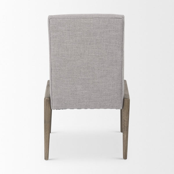 Mercana Palisades Armless Dining Chair - Elegant Upholstered Comfort with Solid Wood Frame for Stylish Dining Gray Fabric | Brown Wood 69824