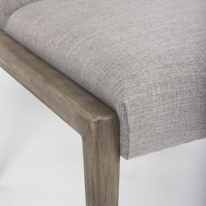 Mercana Palisades Armless Dining Chair - Elegant Upholstered Comfort with Solid Wood Frame for Stylish Dining Gray Fabric | Brown Wood 69824