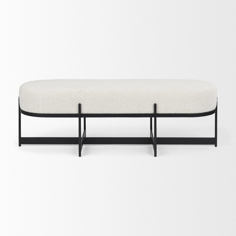 Mercana Amelia Elegant Upholstered Bench with Durable Iron Frame – Perfect for Modern Living Spaces & Entryways 69836