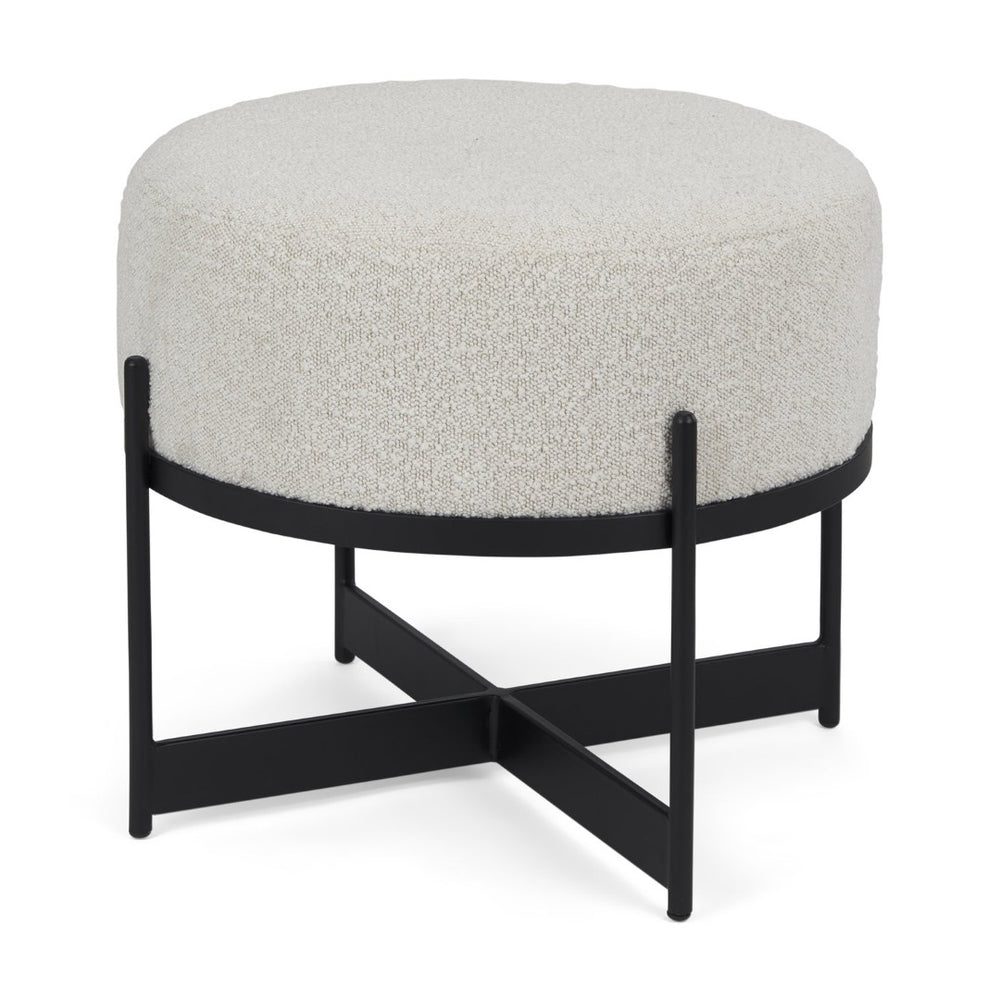 Mercana Amelia Modern Upholstered Pouf with Sturdy Iron Frame – Elegant Accent for Contemporary Spaces 69838