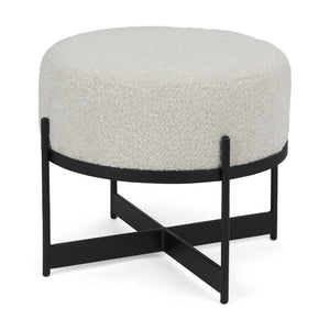Mercana Amelia Modern Upholstered Pouf with Sturdy Iron Frame – Elegant Accent for Contemporary Spaces 69838