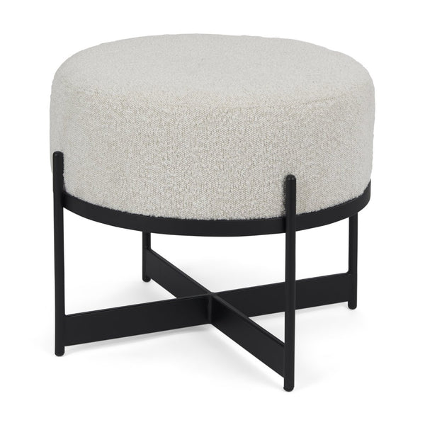 Mercana Amelia Modern Upholstered Pouf with Sturdy Iron Frame – Elegant Accent for Contemporary Spaces 69838