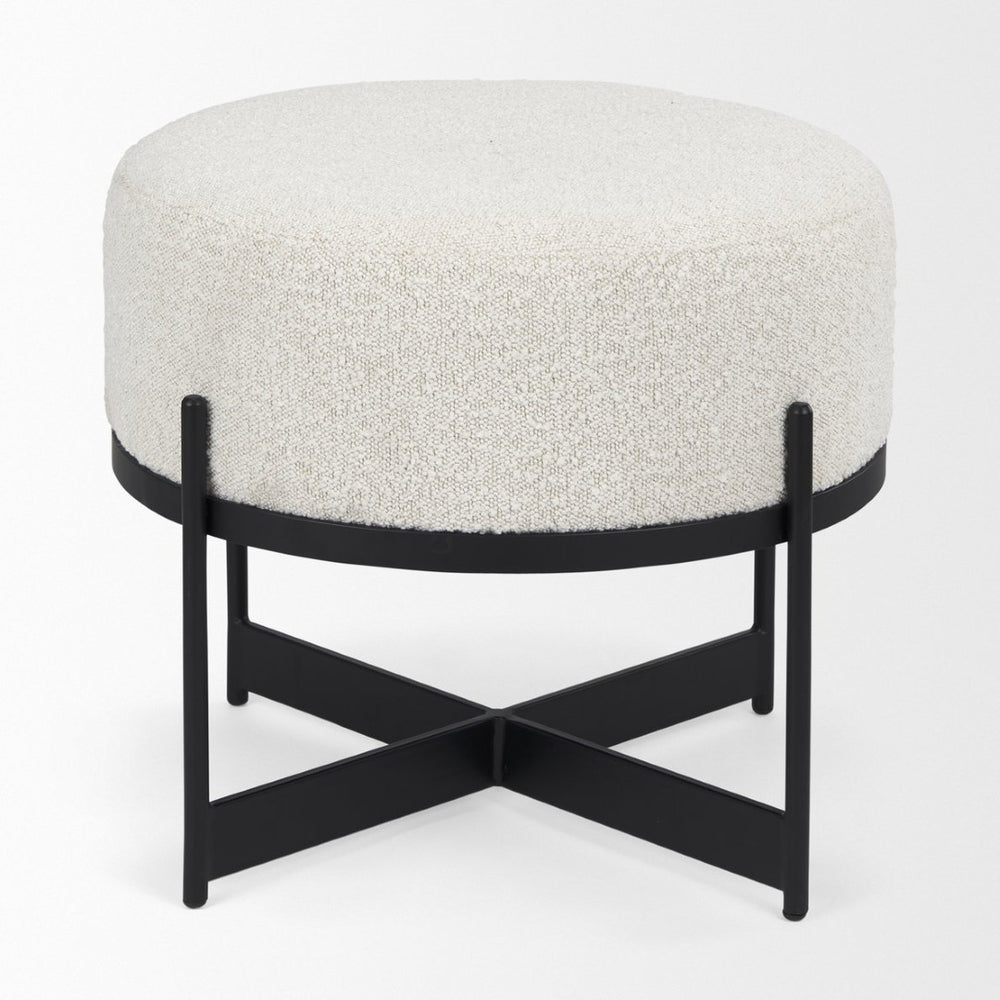 Mercana Amelia Modern Upholstered Pouf with Sturdy Iron Frame – Elegant Accent for Contemporary Spaces 69838