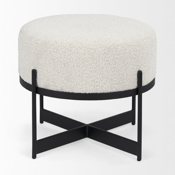 Mercana Amelia Modern Upholstered Pouf with Sturdy Iron Frame – Elegant Accent for Contemporary Spaces 69838