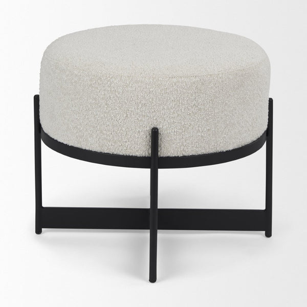 Mercana Amelia Modern Upholstered Pouf with Sturdy Iron Frame – Elegant Accent for Contemporary Spaces 69838