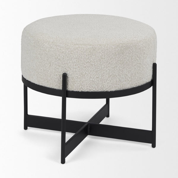 Mercana Amelia Modern Upholstered Pouf with Sturdy Iron Frame – Elegant Accent for Contemporary Spaces 69838