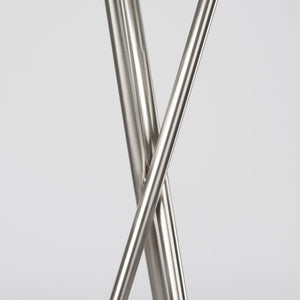 Mercana Ambrose Modern Tripod Floor Lamp for Living Room, Bedroom or Office – Stylish Ambient Lighting Solution Silver Metal | Beige Shade 69844