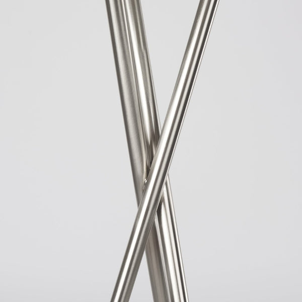Mercana Ambrose Modern Tripod Floor Lamp for Living Room, Bedroom or Office – Stylish Ambient Lighting Solution Silver Metal | Beige Shade 69844