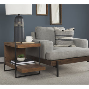 Mercana Colburne I Plush Industrial-Modern Accent Chair with Wood and Iron Frame for Stylish Comfort 68757