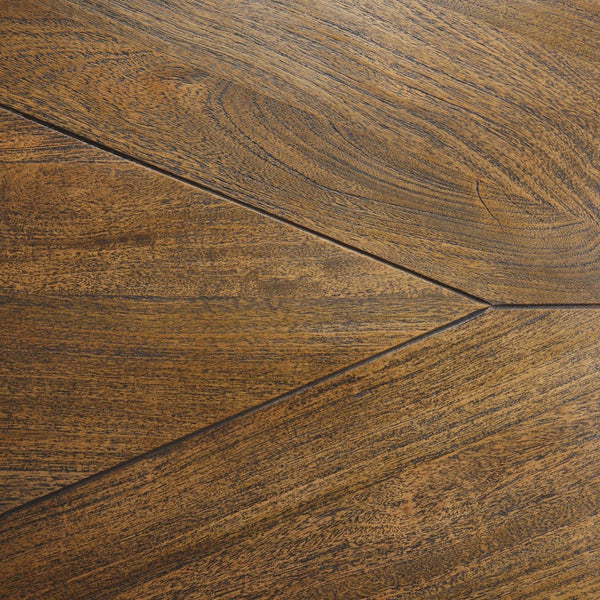 Mercana Maxton Dining Table – Industrial-Modern Solid Wood Top with Sturdy Dark Gunmetal Iron Base Delight 50449-AB