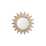 Mercana Sunrise Cog 17" Round Brown Wood Frame Mirror 68665