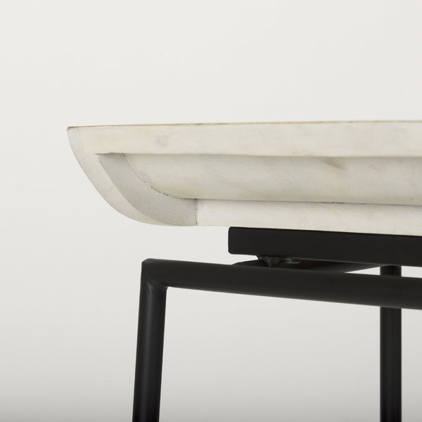 Mercana Givens Stylish Stool with Contoured Wooden Seat and Antiqued Gold Base for Modern Interiors Natural Wood | Black Metal | Bar 69557