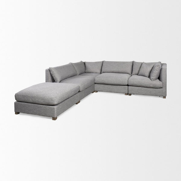 Mercana Valence Sectional Comfort Piece in Versatile Gray Fabric for Modern Living Room Décor Upgrade 69777