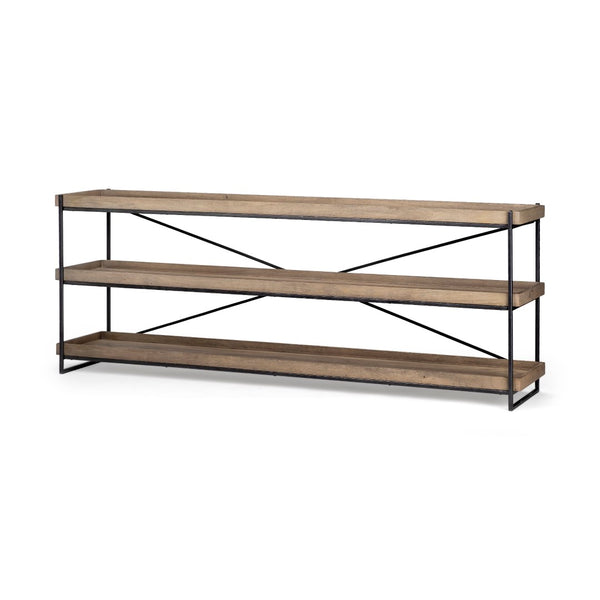 Mercana Trey Console Table - Stylish 80" Entryway Furniture with Solid Mango Wood and Sturdy Iron Frame 68217