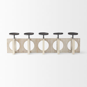 Mercana Cambie Large-Scale Candle Holder for Table Centerpiece – Natural Wood & Industrial Charm Design 69733