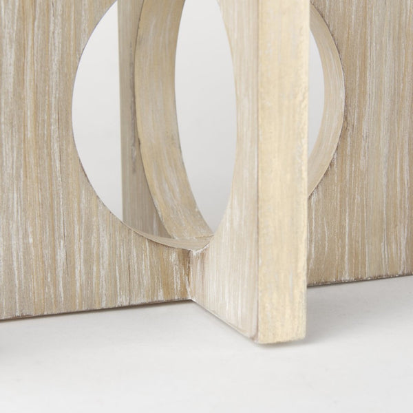 Mercana Cambie Large-Scale Candle Holder for Table Centerpiece – Natural Wood & Industrial Charm Design 69733