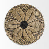 Mercana Mekhi 24.0L x 24.0W x 3.5 Light Brown Seagrass W/Black String Round Wall Hanging Plate  69604