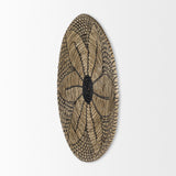 Mercana Mekhi 24.0L x 24.0W x 3.5 Light Brown Seagrass W/Black String Round Wall Hanging Plate  69604