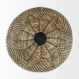 Mercana Mekhi 24.0L x 24.0W x 3.5 Light Brown Seagrass W/Black String Round Wall Hanging Plate  69604