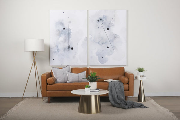 Mercana Svend Elegant Tan Leather Sofa - Mid-Century Modern Design with Comfortable Seating for Three Tan Leather | 88L 69639