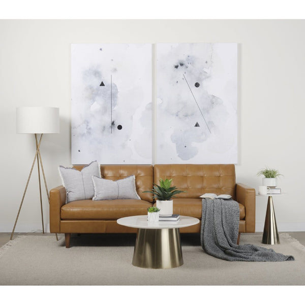 Mercana Olaf Modern Leather Sofa - Premium Comfort with Blind-Tufted Cushions and Tapered Legs for Elegance 69693