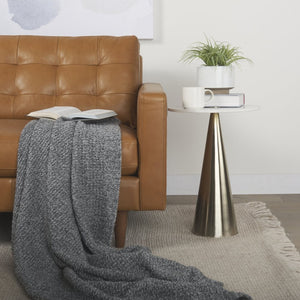 Mercana Olaf Modern Leather Sofa - Premium Comfort with Blind-Tufted Cushions and Tapered Legs for Elegance 69693