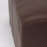 Mercana Minara 36L x 36W x 16H Square Dark Brown Leather Wrapped Ottoman 70051