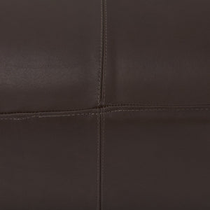 Mercana Minara 36" Square Ottoman – Stylish Leather & Metal Accent for Modern Living Spaces & Versatile Use Dark Brown Leather 70051