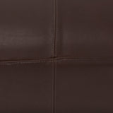 Mercana Minara 36L x 36W x 16H Square Dark Brown Leather Wrapped Ottoman 70051