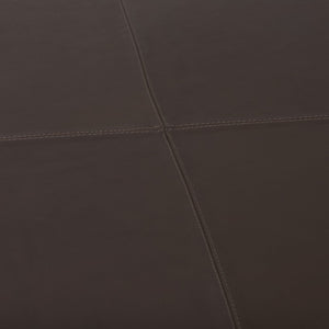 Mercana Minara 36" Square Ottoman – Stylish Leather & Metal Accent for Modern Living Spaces & Versatile Use Dark Brown Leather 70051