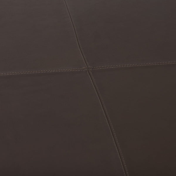 Mercana Minara 36" Square Ottoman – Stylish Leather & Metal Accent for Modern Living Spaces & Versatile Use Dark Brown Leather 70051