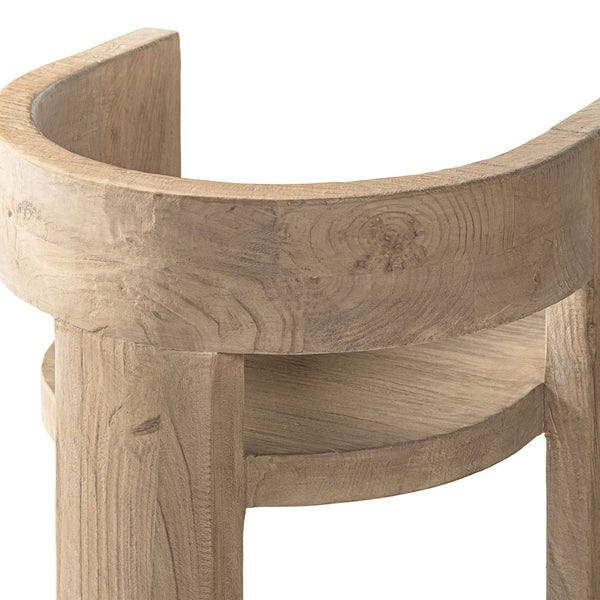 English Elm Soren Reclaimed Elm Sculptural Dining Chair with Wraparound Back Wabi-sabi Craft Natural B2719P474460