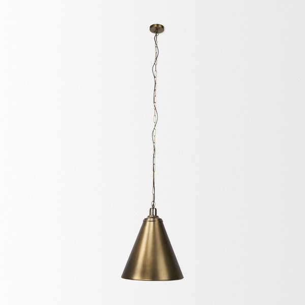 Mercana Fenton Pendant Light – Stylish Modern Farmhouse Design with Conical Shade for Elegant Illumination Gold Shade | Gold Metal 69344