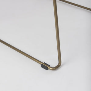 Mercana Sawyer Modern Industrial Dining Chair with Slate Faux Leather and Sturdy Matte Black Iron Frame Cream Fabric | Gold Metal (Armchair) 69846