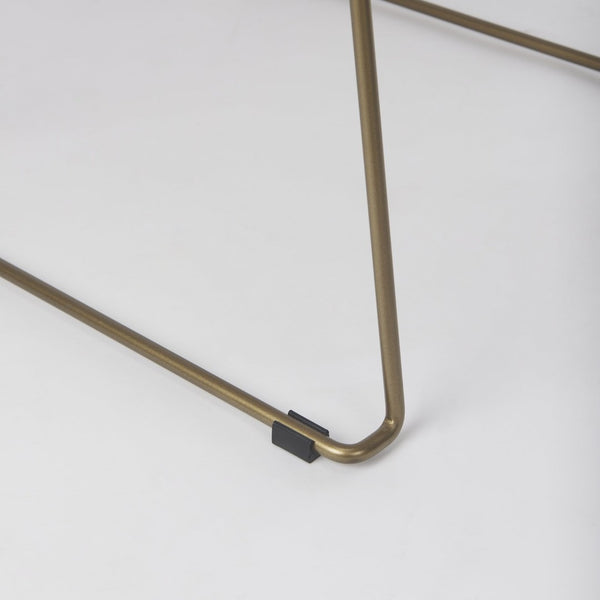 Mercana Sawyer Modern Industrial Dining Chair with Slate Faux Leather and Sturdy Matte Black Iron Frame Cream Fabric | Gold Metal (Armchair) 69846