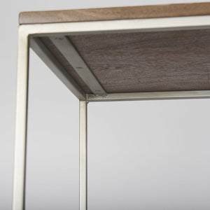 Mercana Morris 6-Shelf Shelving Unit - Modern Wood and Metal Design for Stylish Storage and Display Solutions Brown Wood | Silver Metal 69104