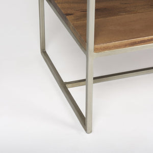 Mercana Morris 6-Shelf Shelving Unit - Modern Wood and Metal Design for Stylish Storage and Display Solutions Brown Wood | Silver Metal 69104