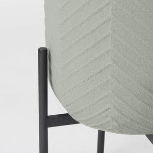 Mercana Mabel Elegant Metal Plant Stands with Black Iron Base for Stylish Indoor Greenery Display Green Metal | Set of 2 70053