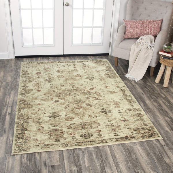 Alora Decor Euphoria Plush New Zealand Wool Medallion Rug — Transitional Beige, Tan With Rust Accents, Durable Finish 10' x 13' 00600610104120113