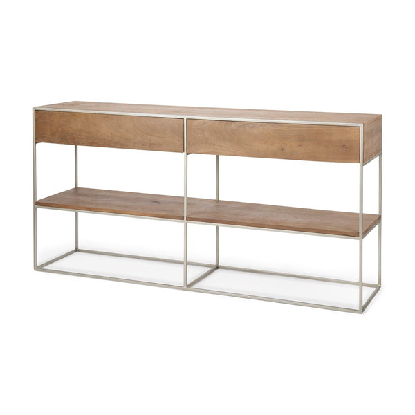 Mercana Morris Console Table: Stylish Mid-Century Modern Design with Ample Storage for Any Room Decor 69102