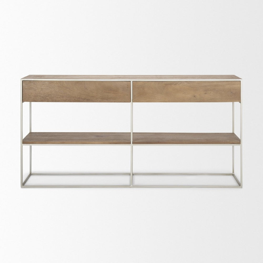 Mercana Morris Console Table: Stylish Mid-Century Modern Design with Ample Storage for Any Room Decor 69102