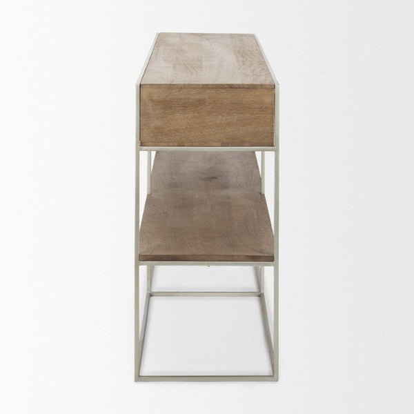 Mercana Morris Console Table: Stylish Mid-Century Modern Design with Ample Storage for Any Room Decor 69102