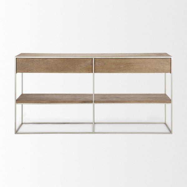 Mercana Morris Console Table: Stylish Mid-Century Modern Design with Ample Storage for Any Room Decor 69102