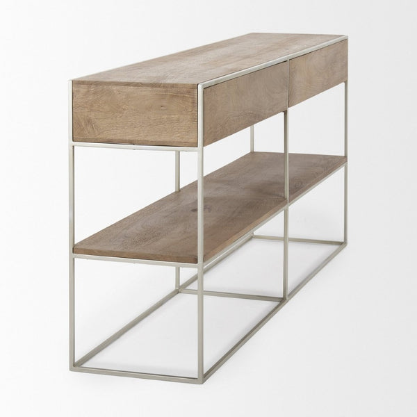 Mercana Morris Console Table: Stylish Mid-Century Modern Design with Ample Storage for Any Room Decor 69102