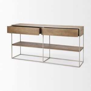 Mercana Morris Console Table: Stylish Mid-Century Modern Design with Ample Storage for Any Room Decor 69102
