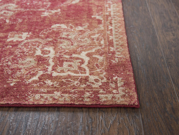 Alora Decor Euphoria Hand-Finished Red Medallion Rug In New Zealand Wool — Plush Durable Hybrid For Living Rooms 9' x 12' 00600610300700912
