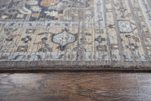 Alora Decor Euphoria Handcrafted New Zealand Wool Rug With Distressed Medallion In Rustic Rust, Blue, Orange Tones 5' x 8' 00600610500330508